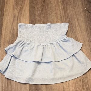 Light Blue Smocked Ruffle Skirt